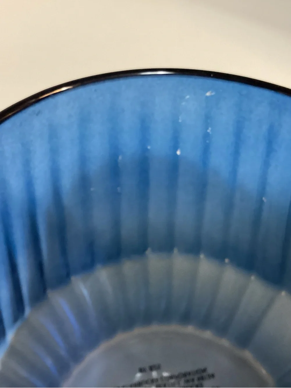 2026 Starbucks Sapphire Blue Ribbed Glass Mug 16oz 473ml